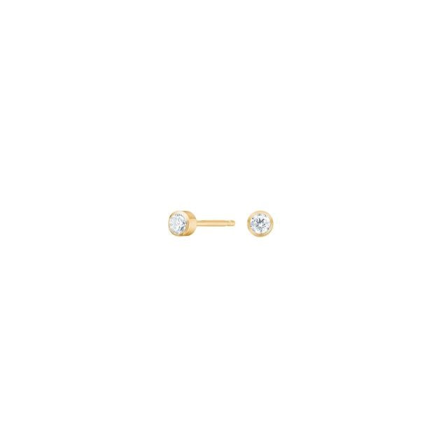 Pure Titanium ørestikker fra Nordahl Andersen i forgyldt titanium med hvid zirkonia 3 mm